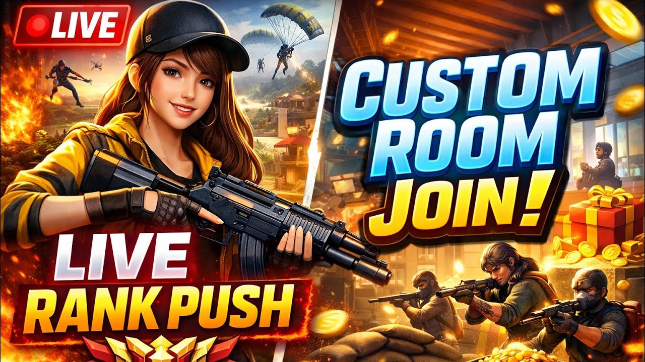 FREE FIRE LIVE 🔴 | Rank Push with Subscribers 💪 | Custom Room & Giveaway | Urdu/Hindi