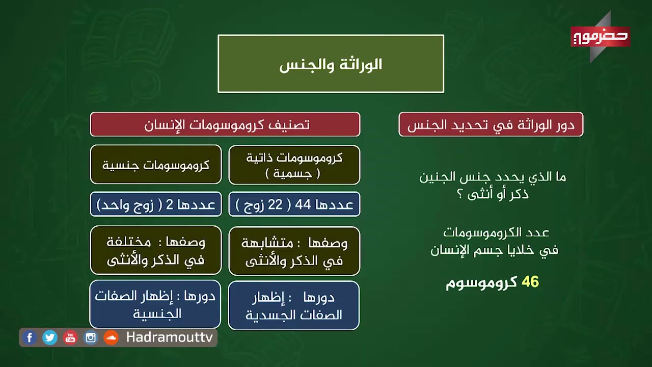 دروس تعليمية - أحياء ( الوراثة والجنس )