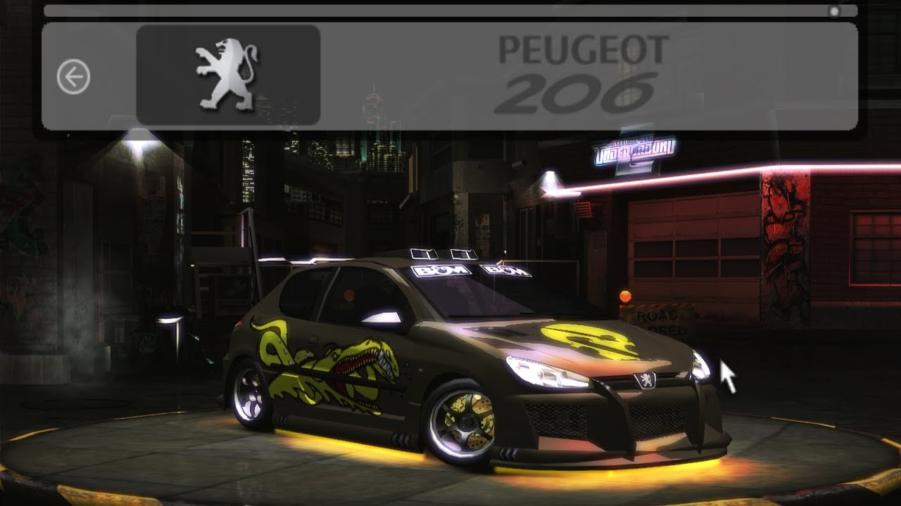 NFS Underground 2 | Peugeot 206 | Gameplay & Customization - YouTube