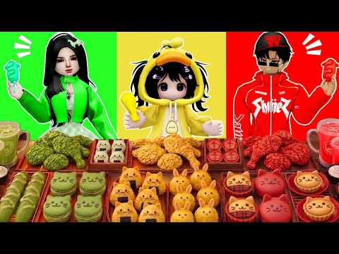 BIMALA FAMILY MUKBANG BASED ON AVA'S OUTFIT COLOR ZEPETO STYLE | ROBLOX