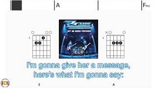 ZZ TOP Got Me Under Pressure  FCN GUITAR CHORDS & LYRICS