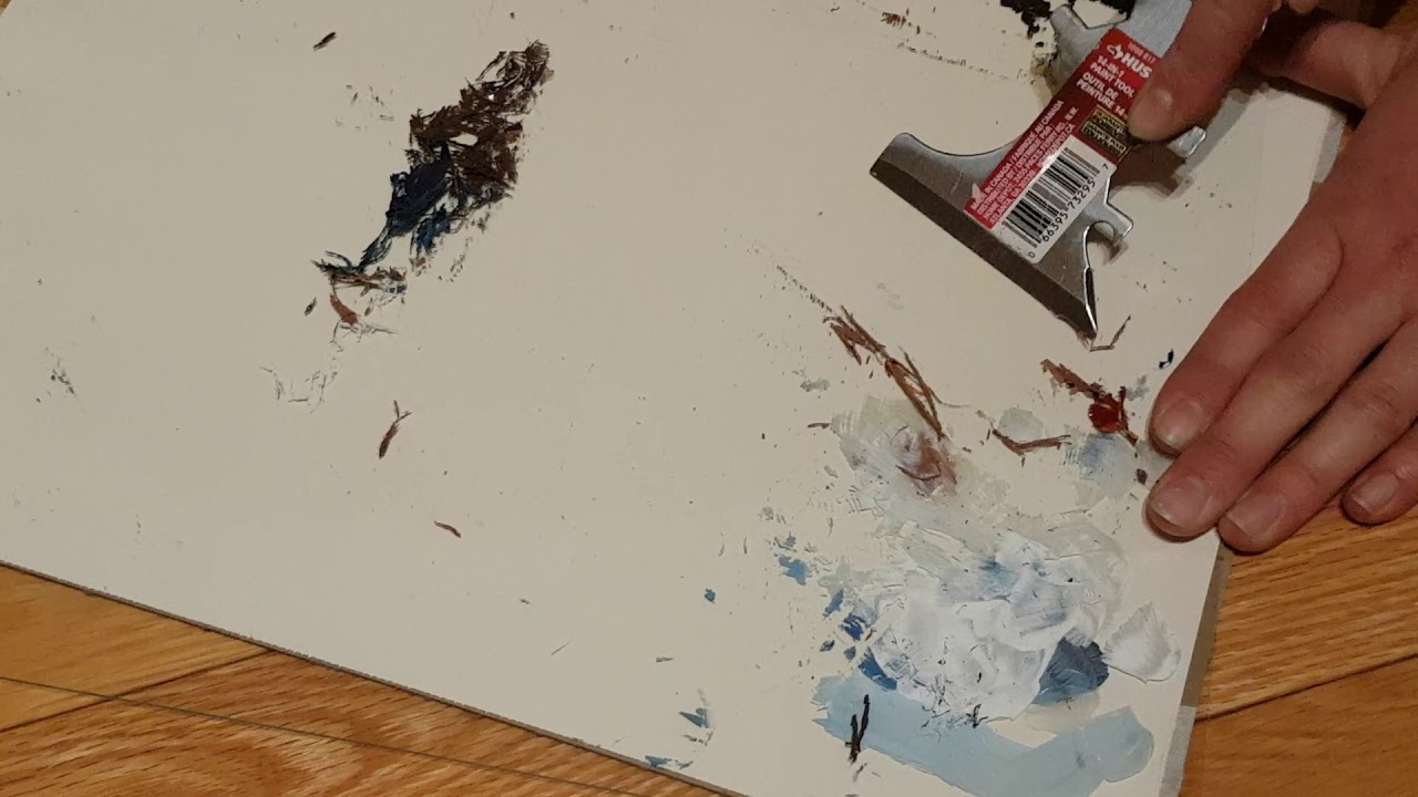 ASMR Scraping Acrylic Paint Off Glass