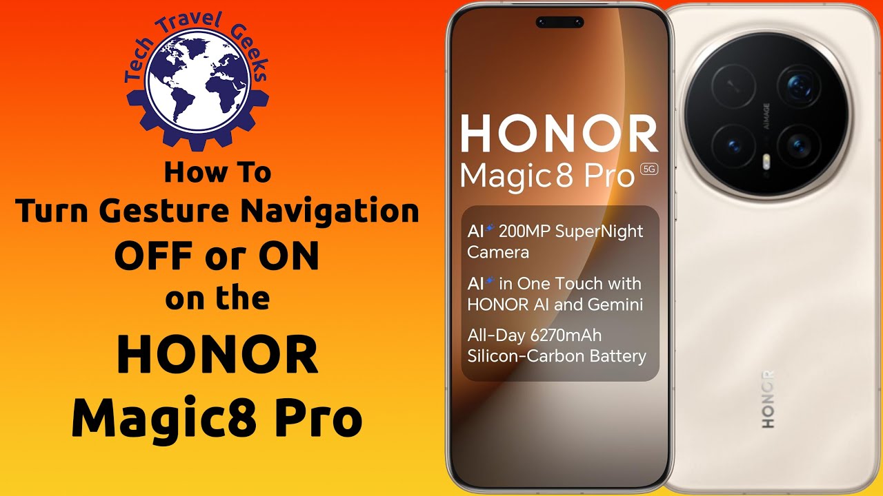 How to turn gesture navigation OFF or ON on the Honor Magic8 Pro 