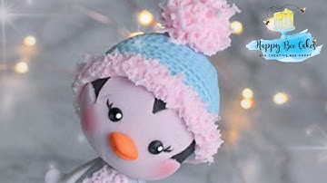 Penguin cake topper tutorial | Christmas cake topper |