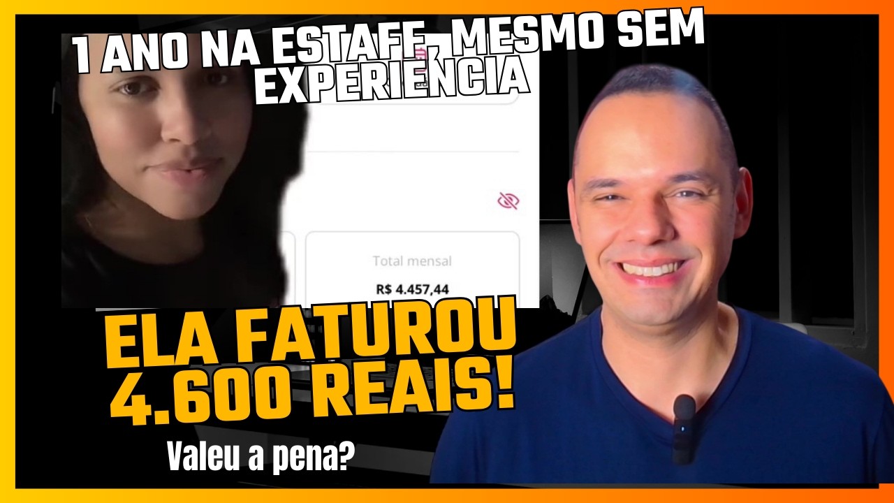Ela Faturou R$ 4.600 na ESTAFF em 1 Ano (Sem Experiência), app de Freelance