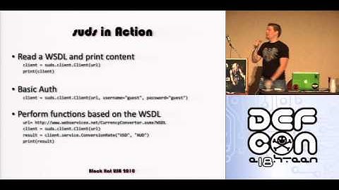DEFCON 18: Constricting the Web: Offensive Python for Web Hackers 3/4