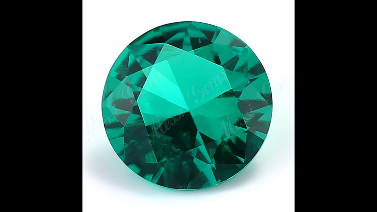 Round Cut Colombia Lab Grown Emerald Hydrothermal Lab Created Emerald