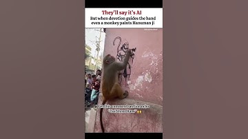 Monkey Draws Hanuman Ji viral video 🚩🕉️✨ #spirituality #sanatandharma #jaishreeram #bhakti #shorts