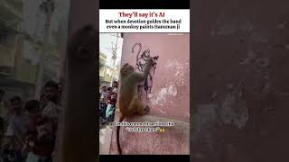 Monkey Draws Hanuman Ji Viral Video