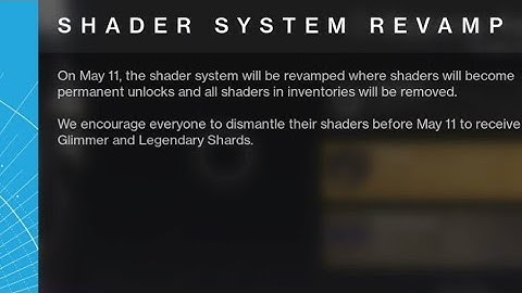 DELETE YOUR SHADERS BEFORE MAY 11th - Destiny 2
