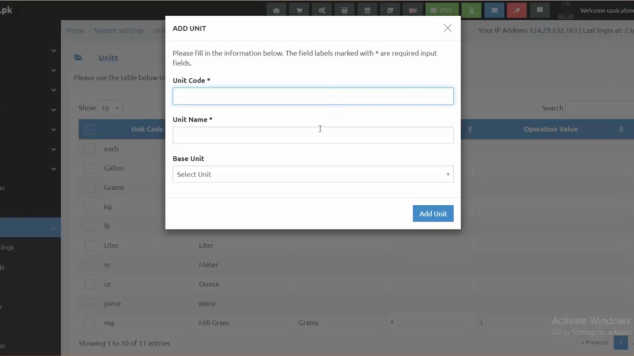 How To Add Unit In BusinessWala pk YouTube
