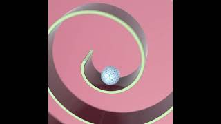 Oddly Satisfying Animation | Rolling Ball on a Spiral Shaped Object | Cinema 4D #shorts
