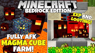 Minecraft Bedrock: AFK MAGMA CUBE Farm! Exp/Looting Tutorial! MCPE Xbox PC Ps4