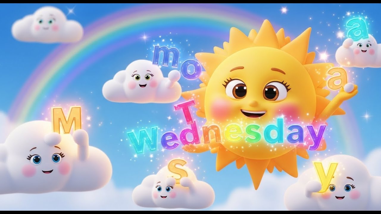 Learn Days of the Week with Smiling Sun and Clouds ☀️☁️ | Fun Learning ...