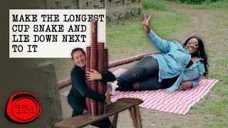 Famous Make The Longest Cup Snake And Lie Down Next To It | Full Task | Taskmaster Wealth