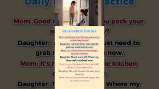 Easy English Conversation for Beginners | Getting Ready for School | Shadowing Practice