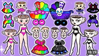 Rainbow Vs Blackmother & Daughterbarbie Brainrot Fashion Handmade Diyarts & Paper Craft