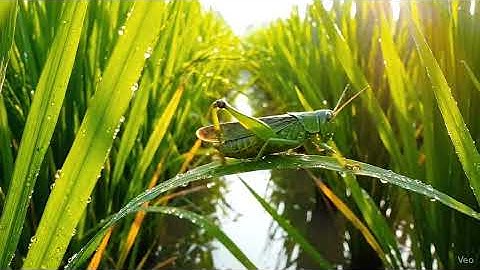 Grasshopper 0n paddy field