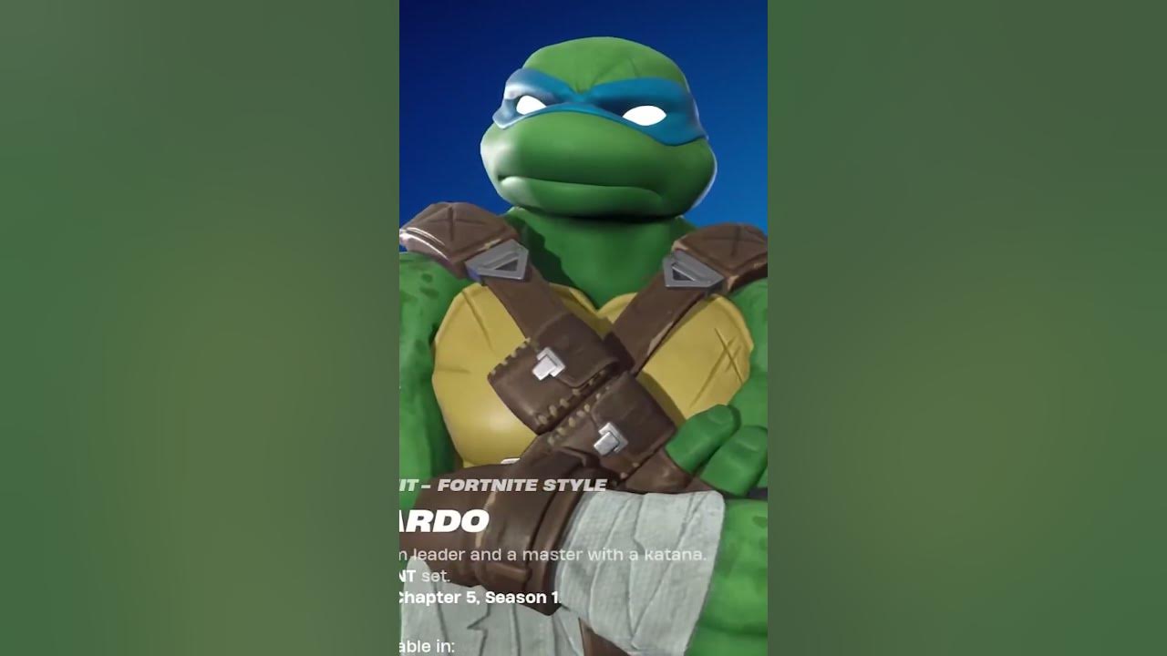 New Leonardo Skin Fortnite X Teenage Mutant Ninja Turtles Tmnt Set Youtube