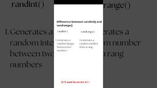 randint vs randrange |Class 11 & 12 CS/IP #shorts #shortsfeed #youtubeshorts #cbse #class12 #class11