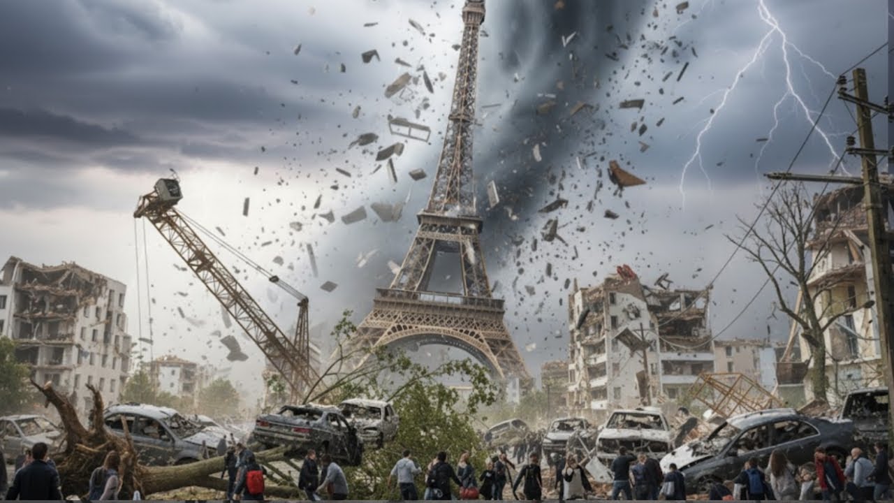 5 минут назад. Хаос во Франции! Мощный торнадо парализовал город Эрмон.