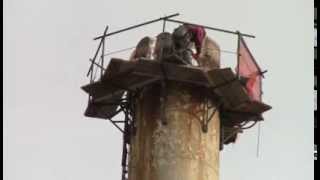 First Phase of Holy Cross Hospital's Smokestack Demolition
