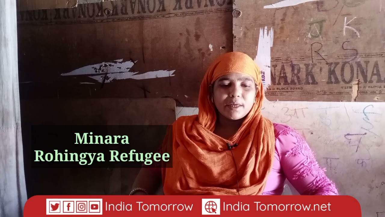 A Rohingya woman speaking about detention of 4 members  from South Delhi refugee camp by DelhiPolice