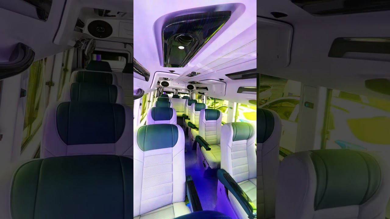 Delhi airport 12 seater premium Maharaja Tempo Traveller 1x1 seats on rental service by 