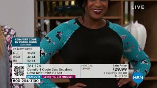 Comfort Code 2piece Brushed Ultra Knit Print PJ Set