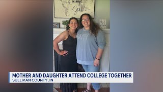 Mother and daughter attend the same college