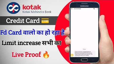 Kotak FD Credit Card Limit increase हो गया 🎉 | Kotak Bank |