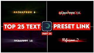 Top 25 Alight Motion Text Animation Presets  Alightmotion Preset Download Free 25 Text Presets
