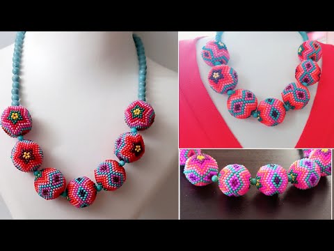 Boncuktan top kolye yapımı I Necklace making with bead balls.