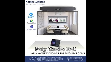 Poly Studio X50 – Radically Simple Video Conference Bar All-In-One Video Bar For Medium Rooms