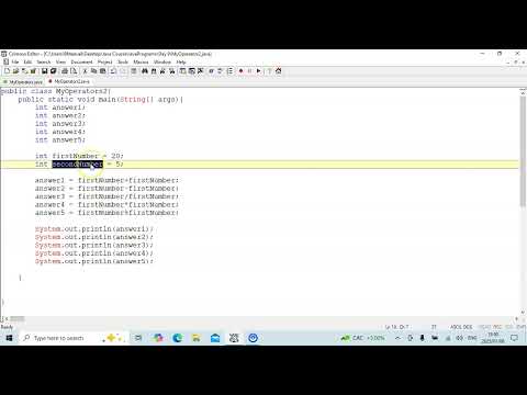 Java Programming: 23 #Arithmetic operators with variables