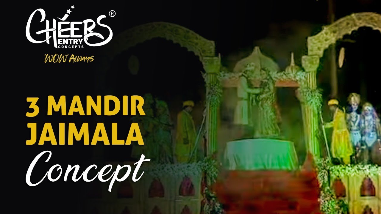 Royal Jaimala Concept Mandir Theme Indian Hindu Wedding