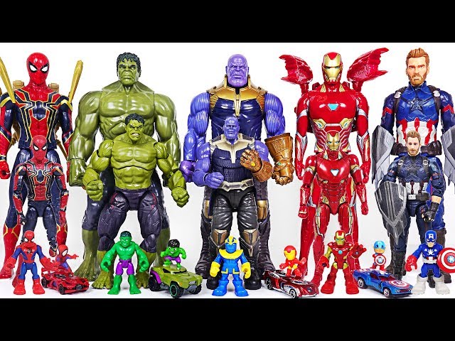 Marvel Infinity War Avengers bigger and smaller transform! Hulk, Thanos, Spider Man! - DuDuPopTOY class=