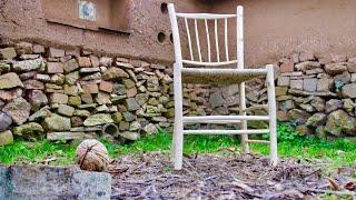 Making a chair from a walnut tree by hand