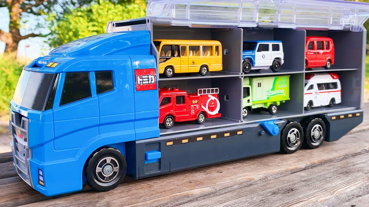 はたらくくるまの色と名前を覚えよう☆コンボイにおかたづけするよ♪