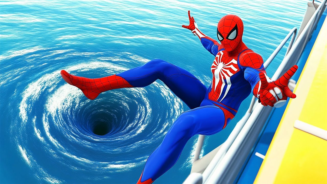 GTA 5 SpiderMan Crazy Jumps/Falls – Funny Moments in GTA V