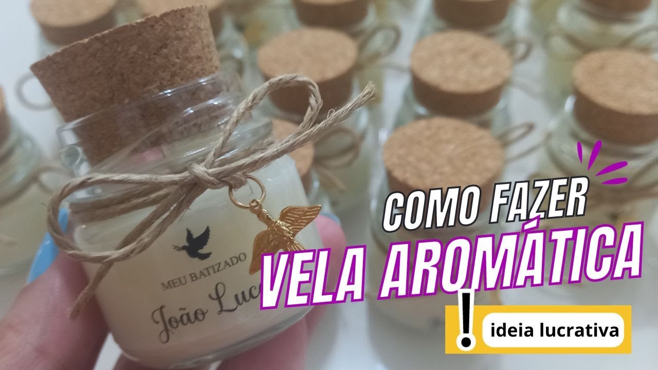 Como fazer VELA AROMÁTICA para lembrancinha | PASSO A PASSO vela perfumada