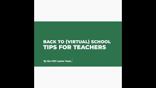 Tips for Remote Teaching