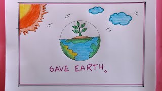 How To Draw Save Tree Save Earth Environment Day Scenery Drawing Poster ...