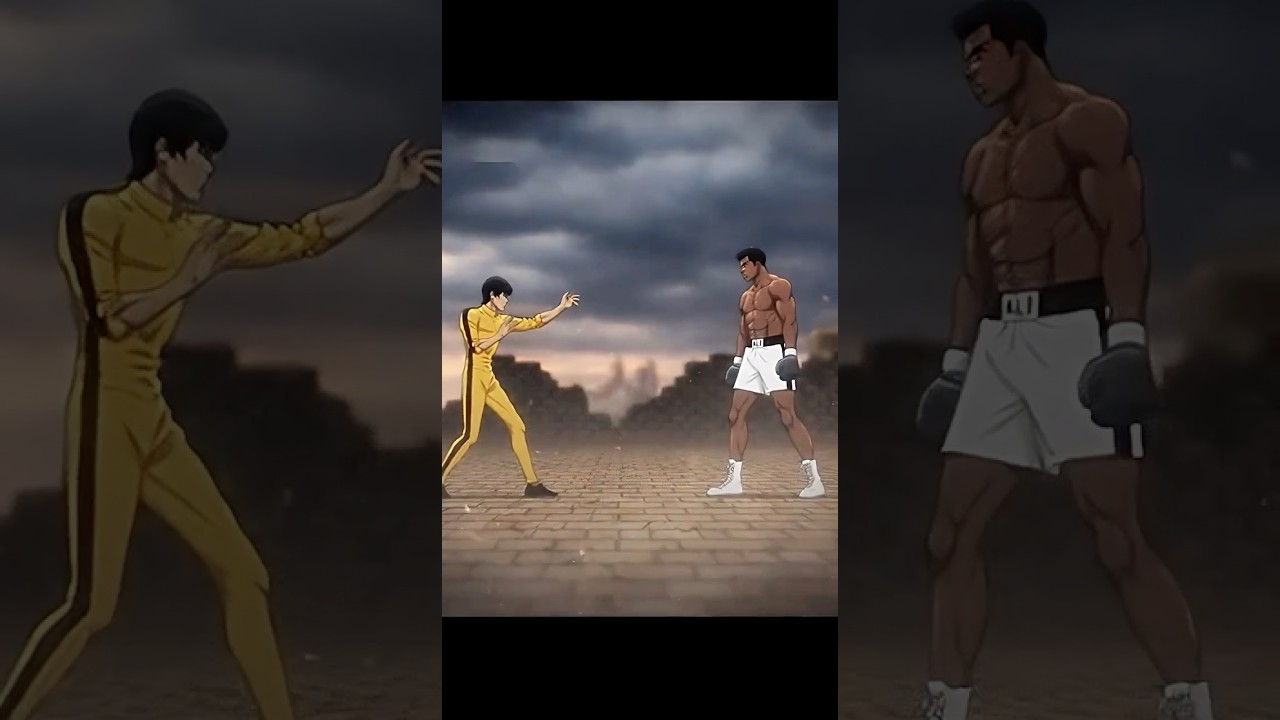 BRUCE LEE🐉 VS MUHAMMAD ALI🦋🐝 hypothetical fight #mma #legendary #anime #fight #trending #viral