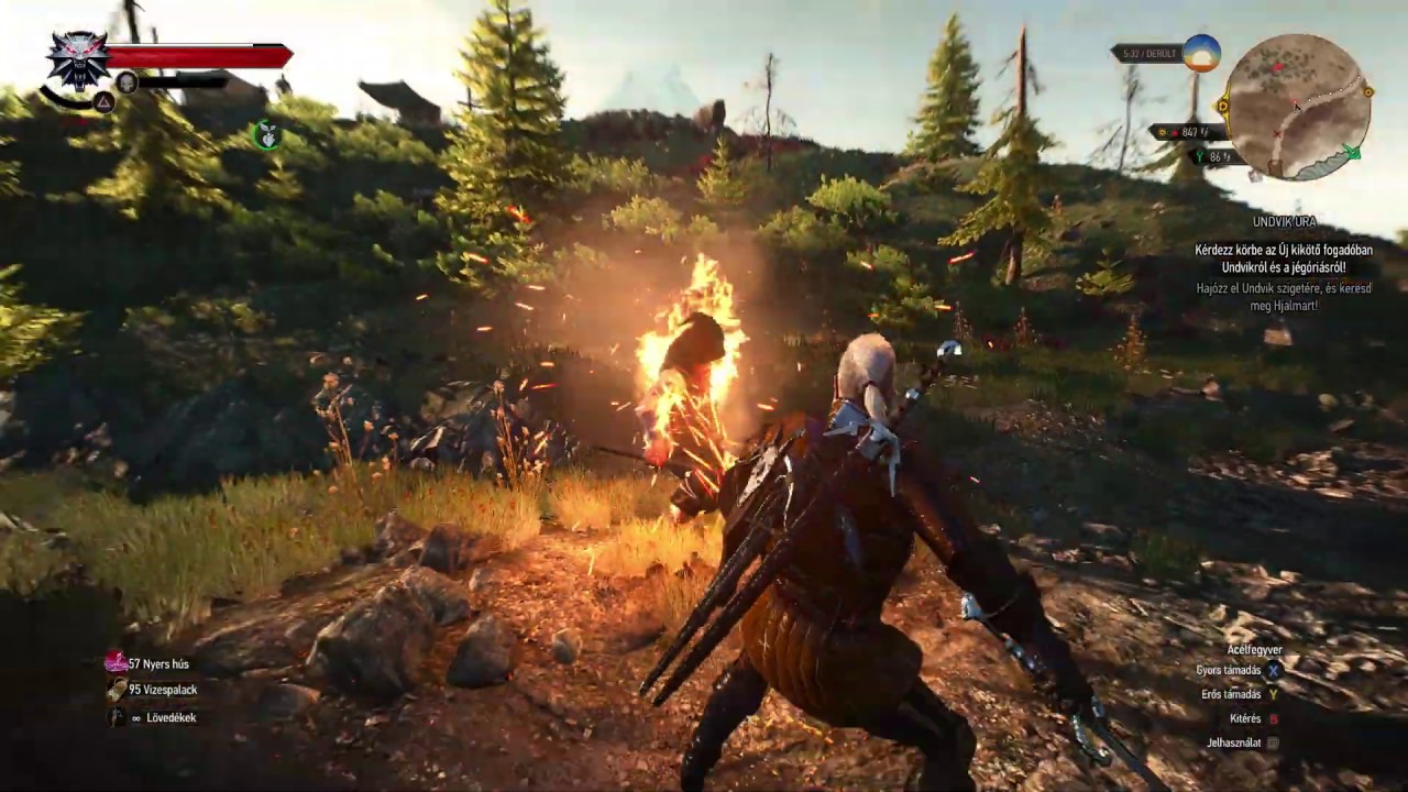 Witcher 3 Gameplay ( BRUTAL, no commentary , HARD MODE ) - YouTube