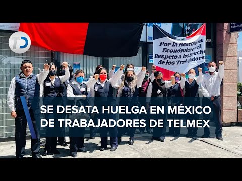 ¡Estalla huelga en Telmex! Trabajadores colocan banderas rojinegras en oficinas de todo el país