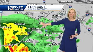 Warmer today with rain likely on Tuesday