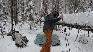 Snowstorm. Backpacking, Camping in the SNOW!