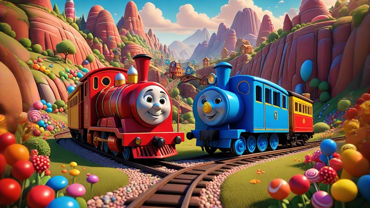 Four Toy Trains on a Sugar Track | Sweet Counting and Train Song for Kids | Nursery Rhymes   Songs