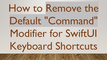 How to Remove the Default "Command" Modifier for SwiftUI Keyboard Shortcuts